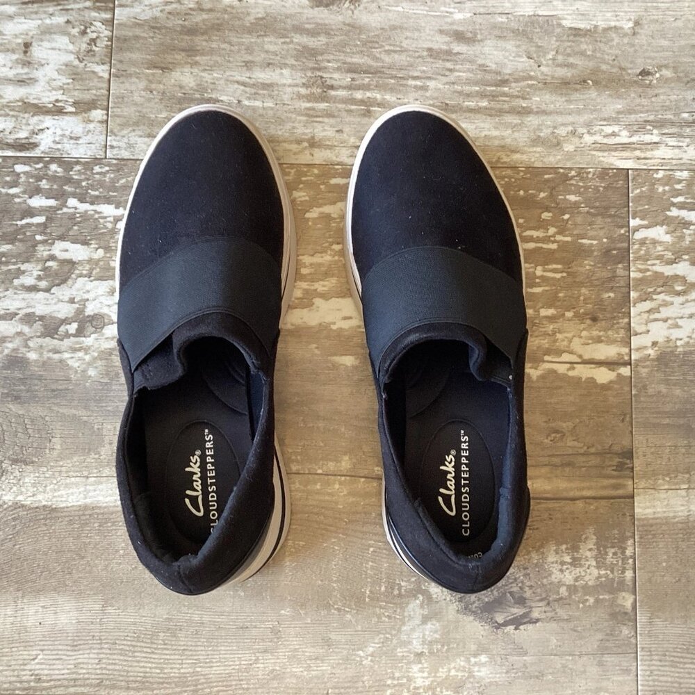 CLARKS Cloudsteppers Audreigh Eve Black Platform Sneakers Women’s 7 - Picture 6 of 8